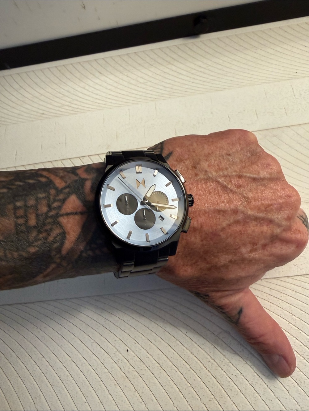MVMT Black Bracelet Watch with Blue Silver Dial